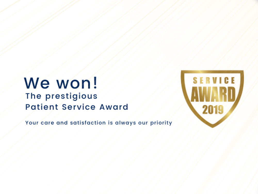 WhatClinic Service Award 2019 badge awarded to EsteNove for excellence in service.