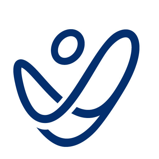 blue estenove logo with white background